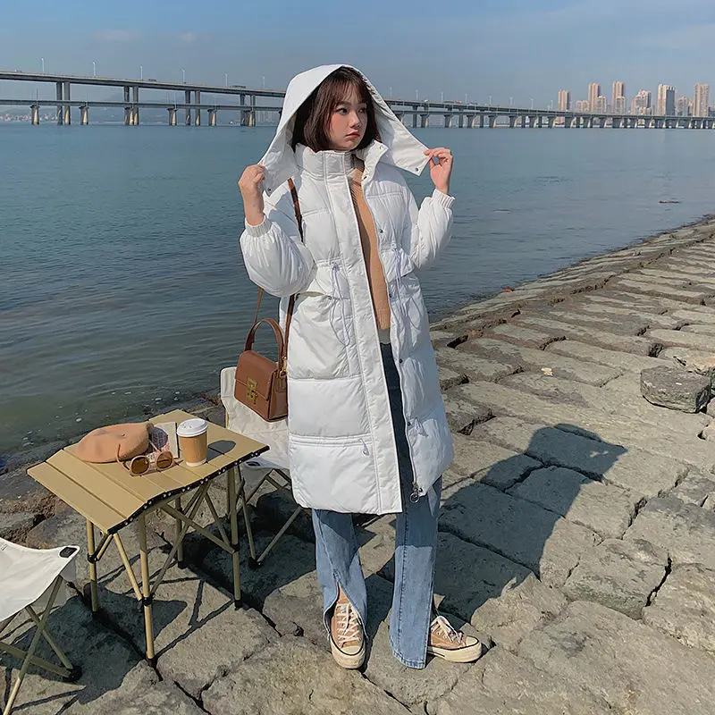 2023 Winter Women Long Parkas Coat Casual Hooded Thick Warm Windproof Parkas Jackets Fashion Female Outwear Pockets Jacket S75
