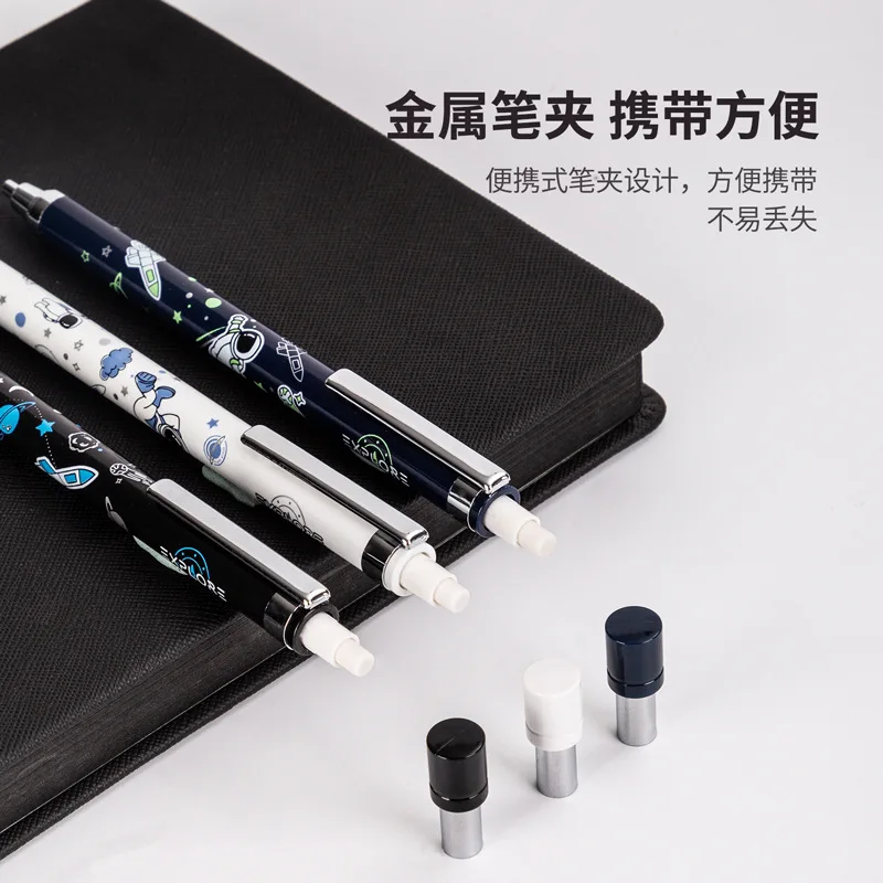 Deli Creative Astronaut Mechanical Pencil Cute Pencils Eraser Top School Office Writing Supplies Gift Stationery |