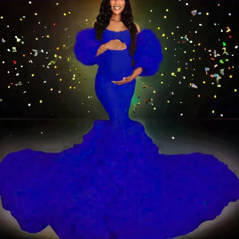 Лидер продаж платья Для Беременных Тюлевое Платье макси фотосессии детский душ с