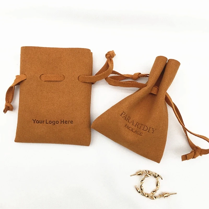 50pcs custom jewelry packaging pouch custom logo print package supplies microfiber jewelry bags bulk wholesale