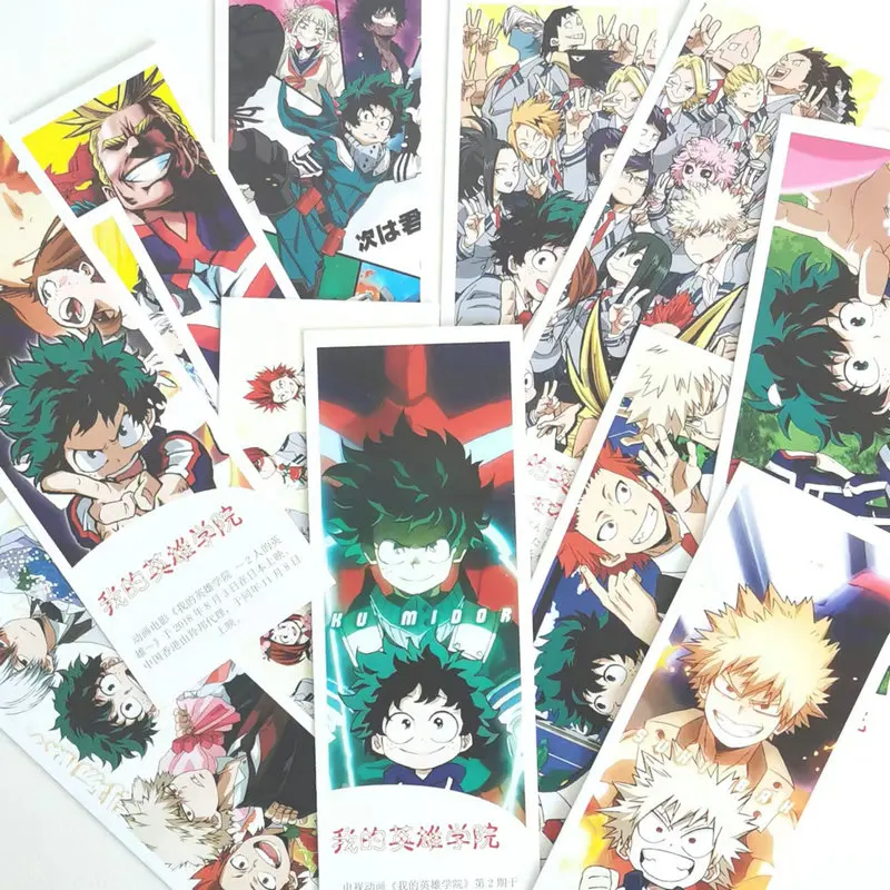 36 шт./компл. бумажная Закладка в аниме Моя геройская Академия канцелярские
