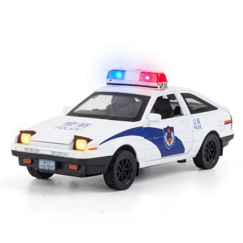 

1:28 AE86 Police Toy Car INITIAL D Metal Toy Alloy Car Diecast Toy Vehicles Car Model Miniature Model Car Toys For Children A153