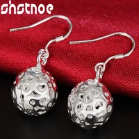 925 sterling silver hollow ball heart drop earrings for women party engagement wedding fashion jewelry birthday gift
