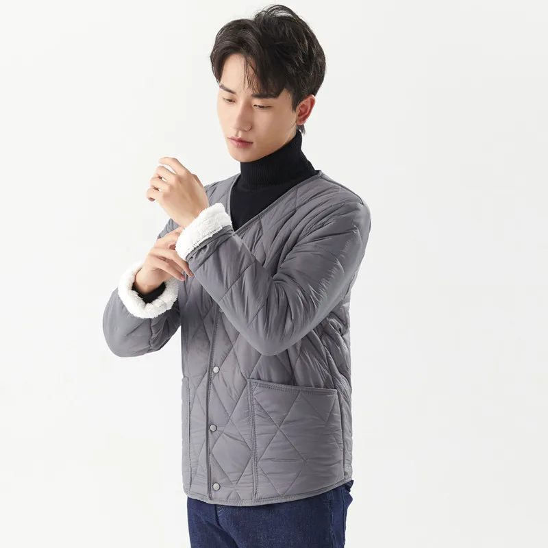 Men's Winter Dad Clothes Outer Wear Cotton-padded Clothes Thickened And Velvet Inner Tank Can Be Worn Inside Warm Jacket Men's