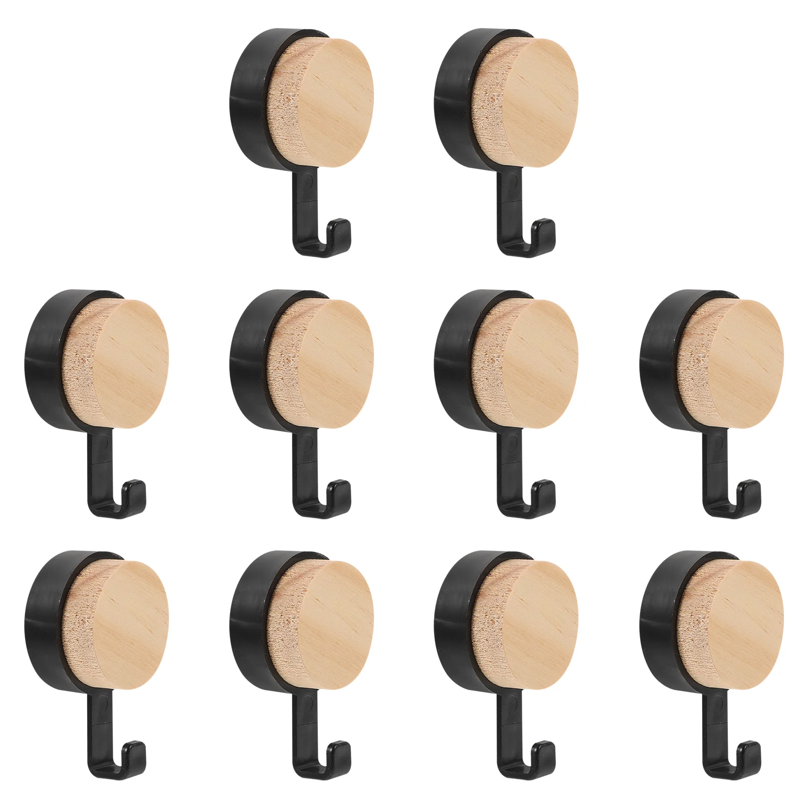 

10 Pcs Wood Hooks Modern Coat Coats Decorative Wall Hanging Hat Mount Rustic Multifunction Hats