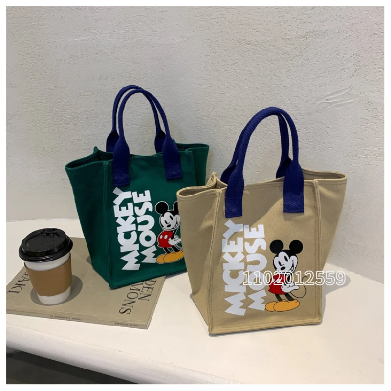 Disney 2022 New Women's Bag Luxury Brand Women's Handbag Mickey Cartoon Cute Large Capacity Fashion Casual Canvas Bag