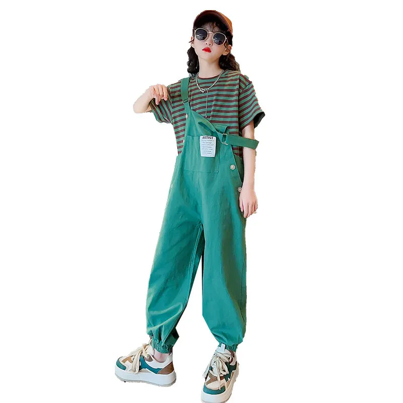 

Set of Sports Overalls for Teenage Girl 2023 Summer Candy Color 100% Cotton Korean Style New Fashion Soft Girls Overall Jumpsuit