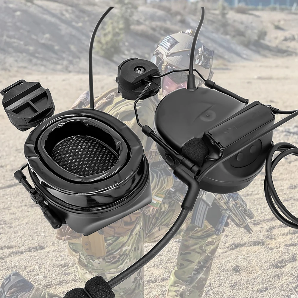 Hearangel Tactical Headset Comtac II with ARC Rail Adapter Hearing Protection with Gel Ear Pads for Tactical  Shooting U94 PTT
