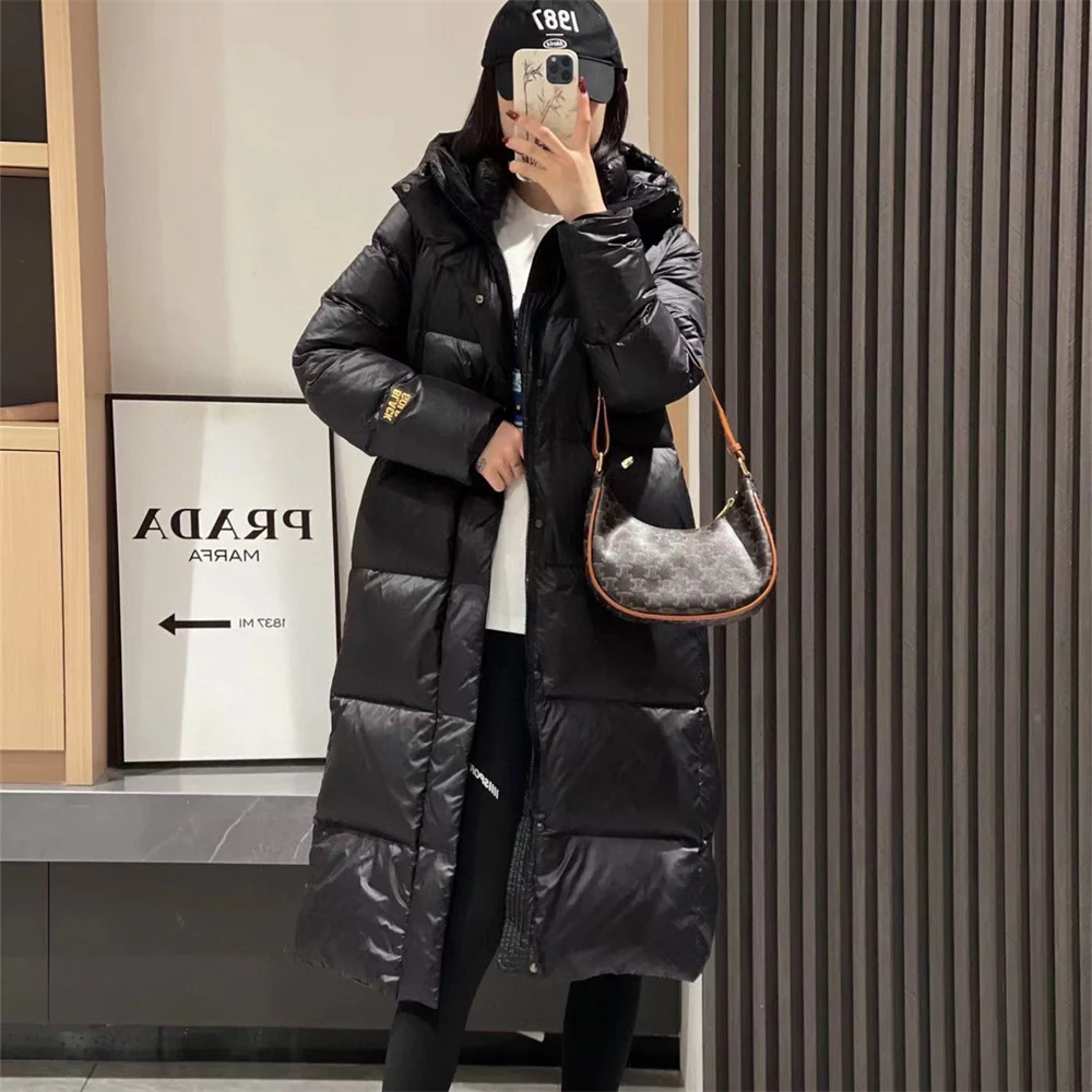 90% Goose Down Women's Down Jacket High Quality Thick Winter Thick Down Jacket Warm Long Hooded Cold Jacket