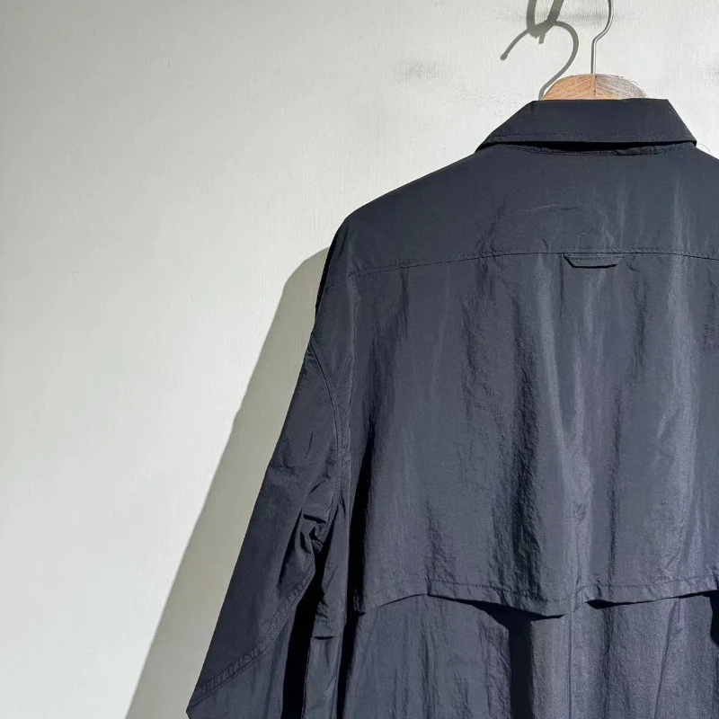 24AW новые зимние куртки с воротником рубашки мужские на шнурке мужская зимняя