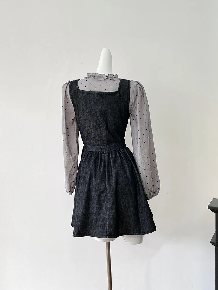 Осенне-зимняя женская корейская винтажная одежда Mori Girl комплект из 2 предметов