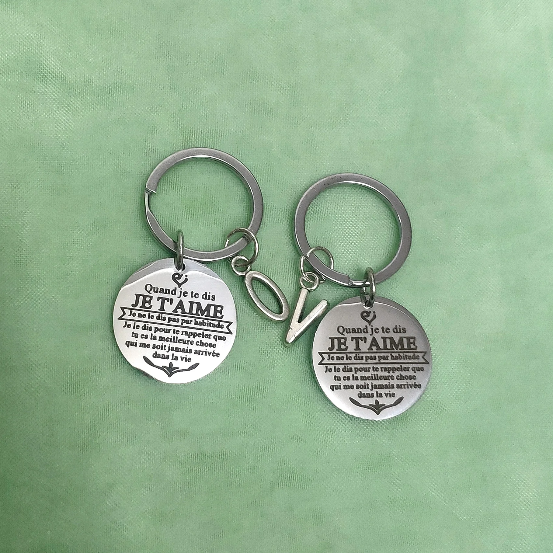 

French Anniversary Keychain for Wife Husband Couple Valentines Day Christmas Birthday Wedding Gifts for Boyfriend Girlfriend