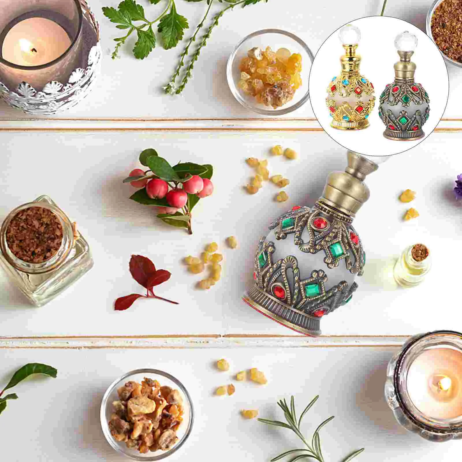 

Bottles Bottle Empty Glasscrystal Refillable Decorative Vintage Retro Scent Container Sprayset Diamonds Stopper Fragrance