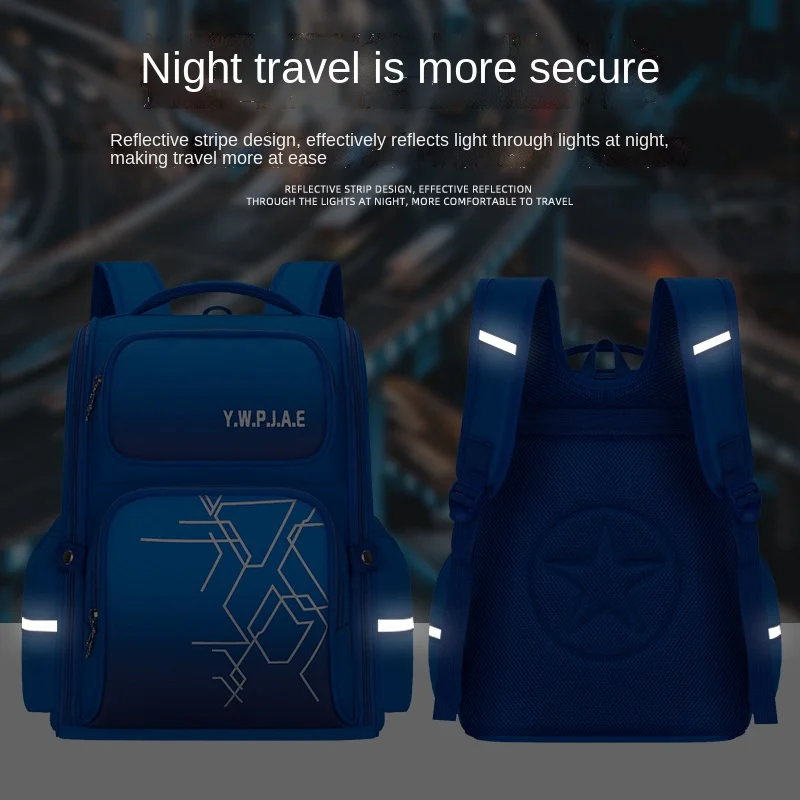 School Bags Kids Backpack The New Waterproof School Bag Primary School Backpack Children's Shoulder Bag Security Luminous Strip