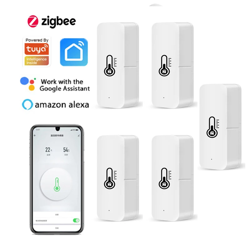 Zigbee 3.0 Smart Temperature Humidity Sensor Environment Detector System Work with Alexa Google Home Life Tuya Gateway Hub |