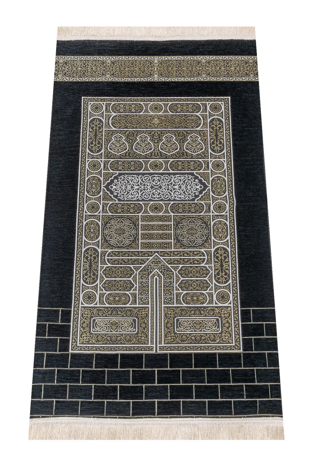

Чёрный молитвенный коврик с узором Кааба Ultra Plus, 18 листов мусульманского молитвенного коврика, исламские коврики