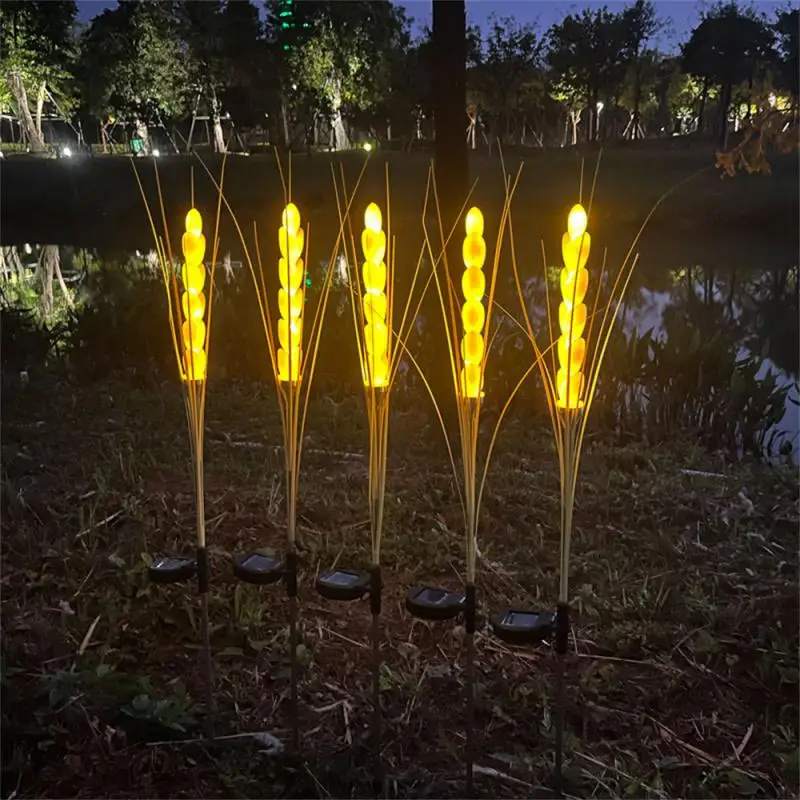 

Landscape Lights Copper Wire Lamp Outdoor Landscape Ears Of Wheat The New Lawn Lamp Led Light Yellow Decorate Solar Energy 86cm