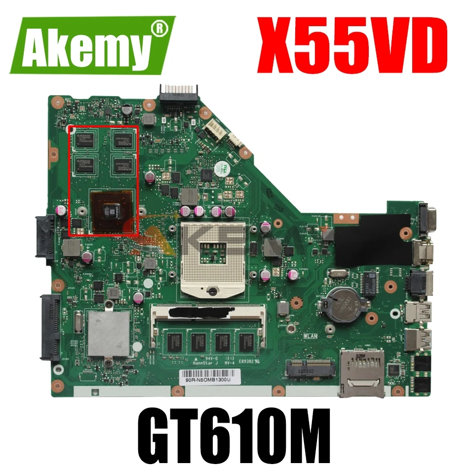 

AKEMY X55VD материнская плата для ноутбука ASUS X55VD X55V X55 протестированная оригинальная материнская плата REV2.1/REV2.2 GT610M