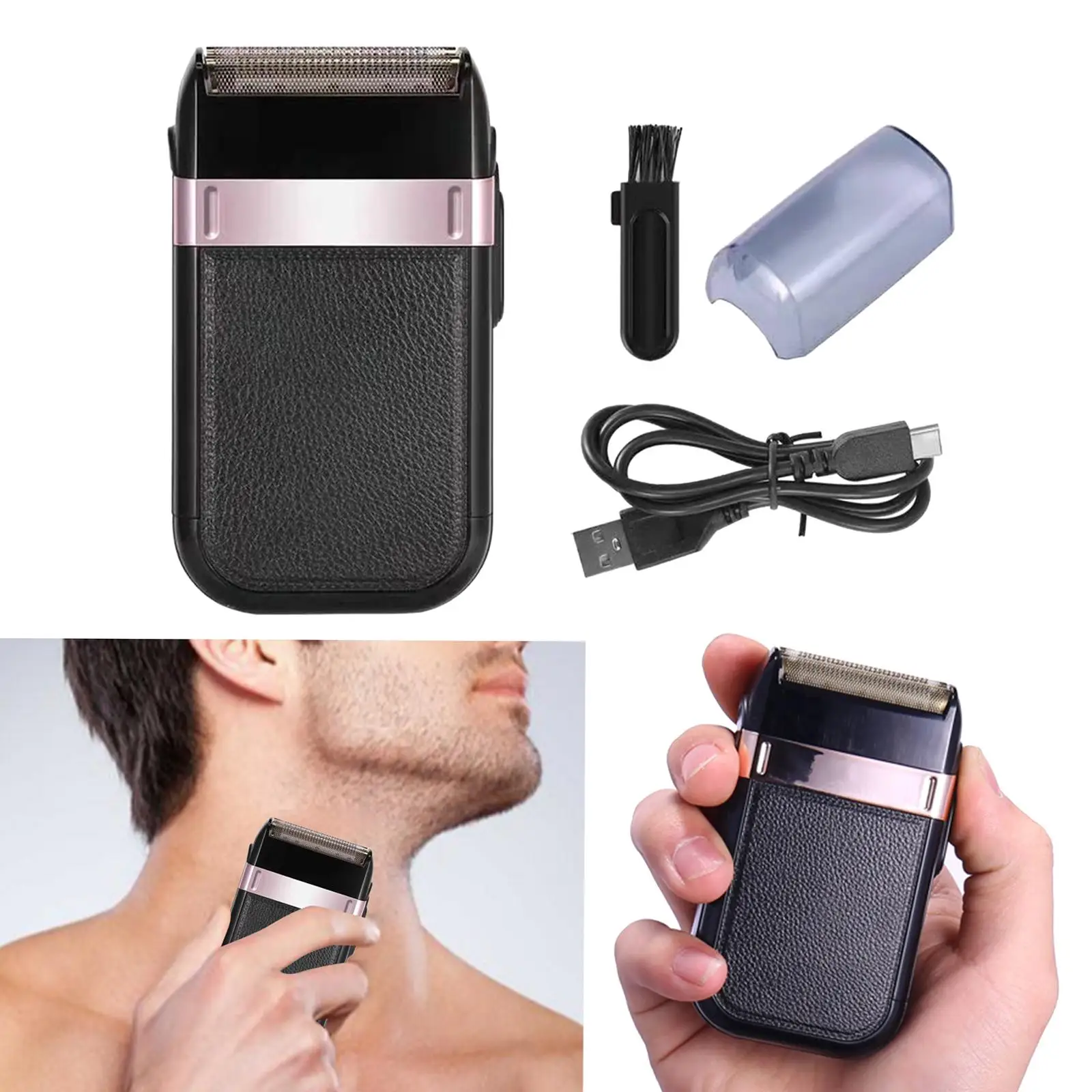 

Men Retro Electric Razor Mini Washable Cutter Head 3D Suspension Portable Reciprocating Wet Dry Use Shaver for Home Use Travel