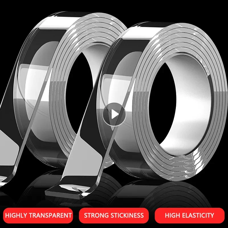 

Monster Tape Waterproof Wall Stickers Reusable Heat Resistant Bathroom Home Decoration Tapes Transparent Double Sided Nano