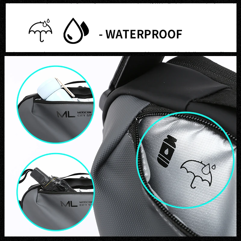 Shoulder Bag For Men 11inch IPad Oxford Waterproof Handbag Korean Fashion Sling Bag Portable Luxury Solid Bag For Male