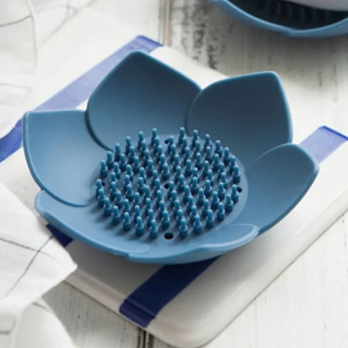 Мыльница для ванной комнаты WYMECT, силиконовая, лотос