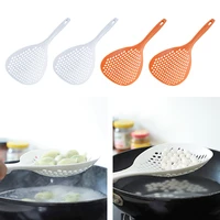 kitchen colander plastic long handle round mesh spoon loo noodle dumpling anti scalding spoon household large colander