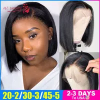 Cheap Straight Human Hair Wigs Side Part Bob Wig 13x5x2 T Part Lace Wig With Baby Hair Brazilian Virgin Hair Pixie Cut Bob Wigs