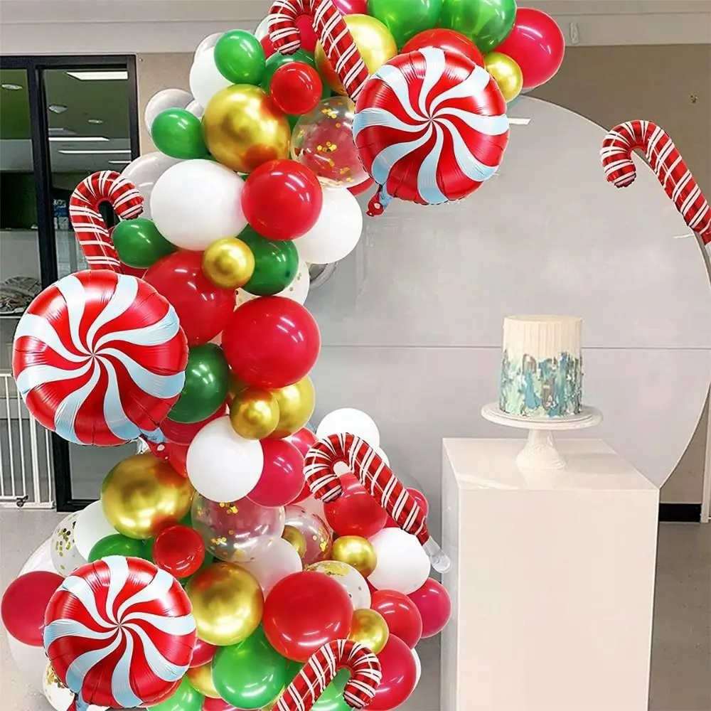 

Christmas Balloon Home Bar Yard Garden New Year Decor Red Green White Balloon Wreath Set Family Gathering Christmas Party Decor