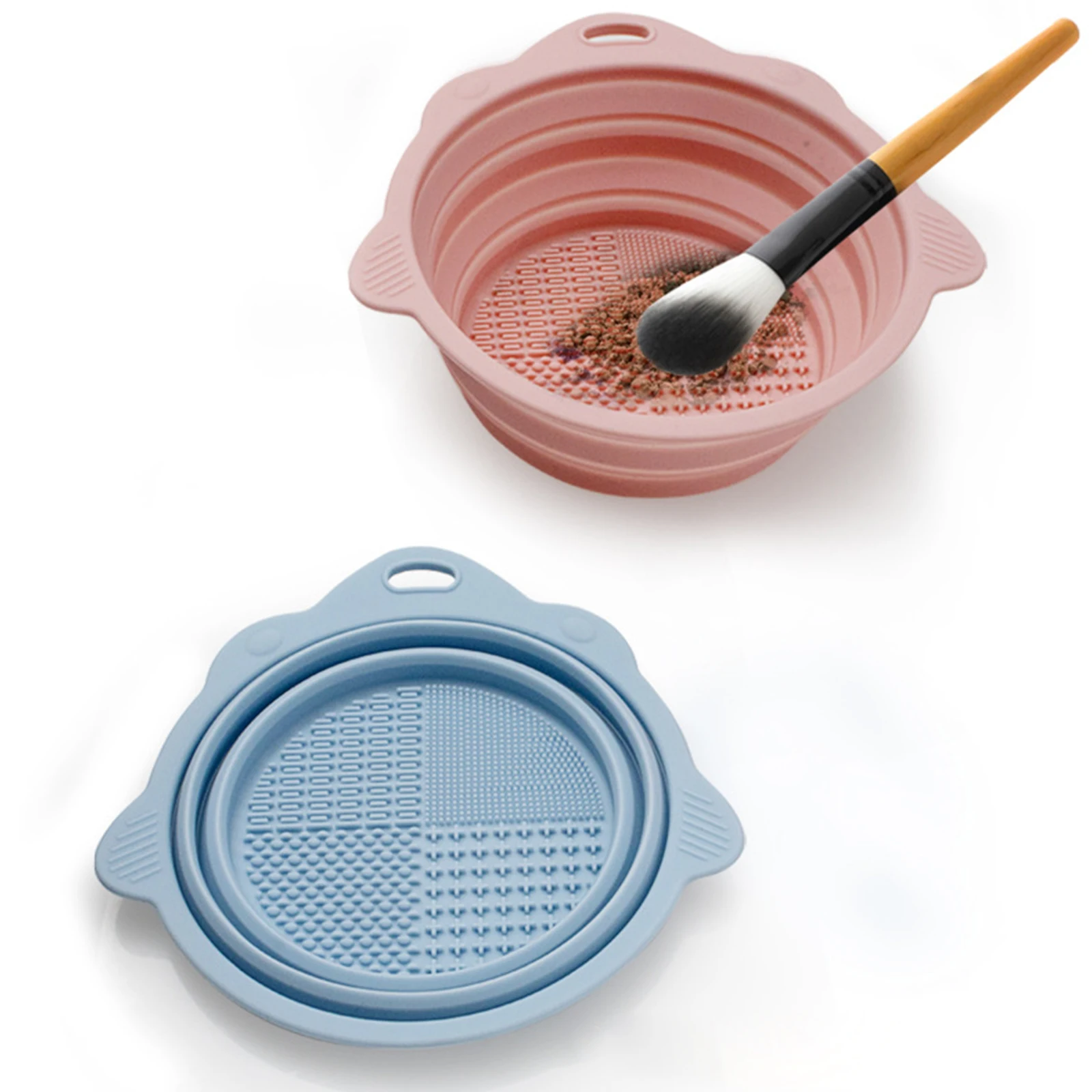 

1PC Soft Silicone Makeup Brush Folding Cleaning Bowl Brushes Cleaning Mat Cosmetic Eyeshadow Brush Cleaner Colorful Scrubber Box