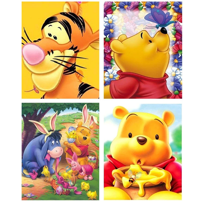 

Disney Diamond Diy Painting Cross Stitch Cartoon Winnie The Pooh Diamond Embroidery Full Square Round Rhinestone Of Picture Ll49