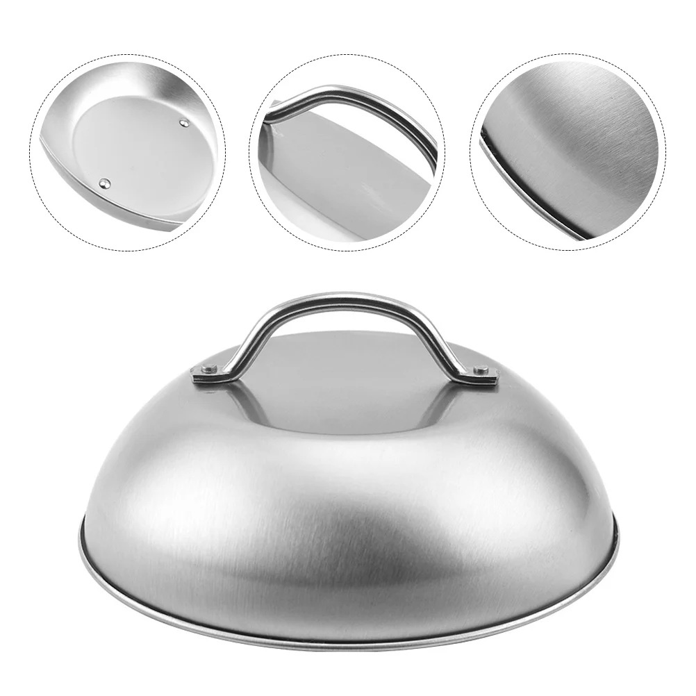 

Cover Dome Lid Bastinggriddle Plate Melting Grill Steel Steak Stainless Steam Round Lidsmetal Dish Pan Pot Steaming Cooking