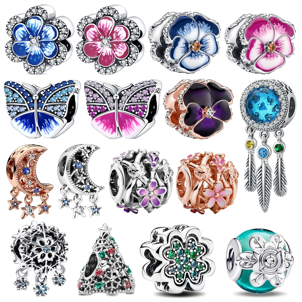 Подвеска из стерлингового серебра 925 пробы с цирконием инкрустацией цветком