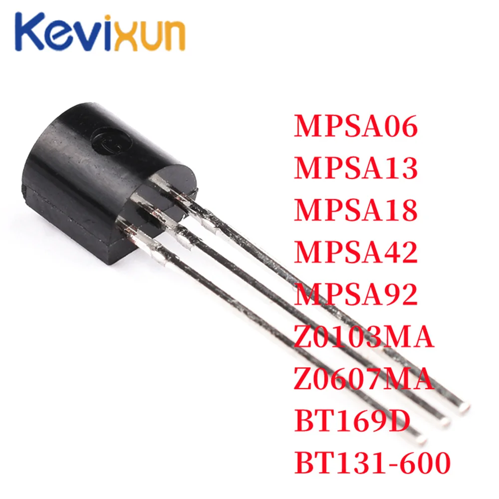 50piece MPSA42 MPSA13 MPSA92 MPSA18 Z0103MA Z0607MA BT169D BT131-600 A42 A13 MPSA06 0103MA Z0103 Z0607 0607MA 131-600 Transistor