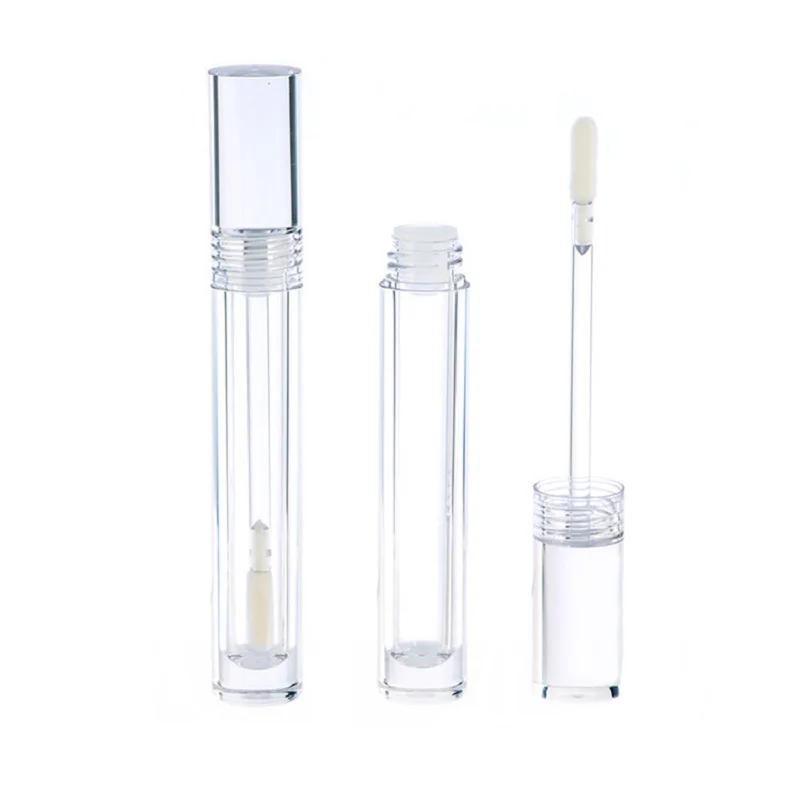 Spot Lipstick Tube Round Transparent Solid Core Integrated Cover 3.5ml Glaze Packaging
