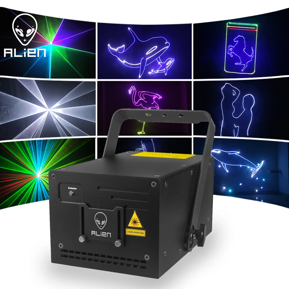 ALIEN ILDA sd-карта 2 Вт 3 RGB анимационный луч сканер лазерный Светильник проектор с