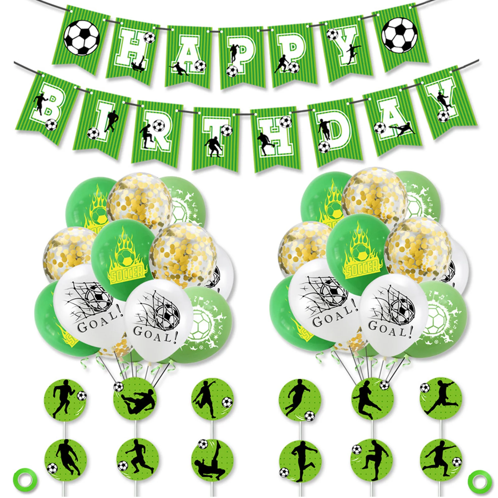 

Soccer Ball Cupcake Toppers Banner World Football Cup Theme Party Toppers Banner Balloon Europe Cup Football Cake Decor For