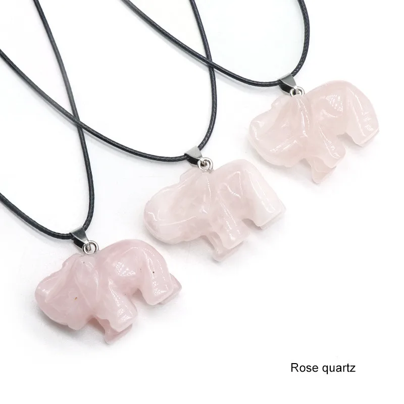 Ожерелье с подвеской в виде слона из хрустального Агата для женщин и девочек |