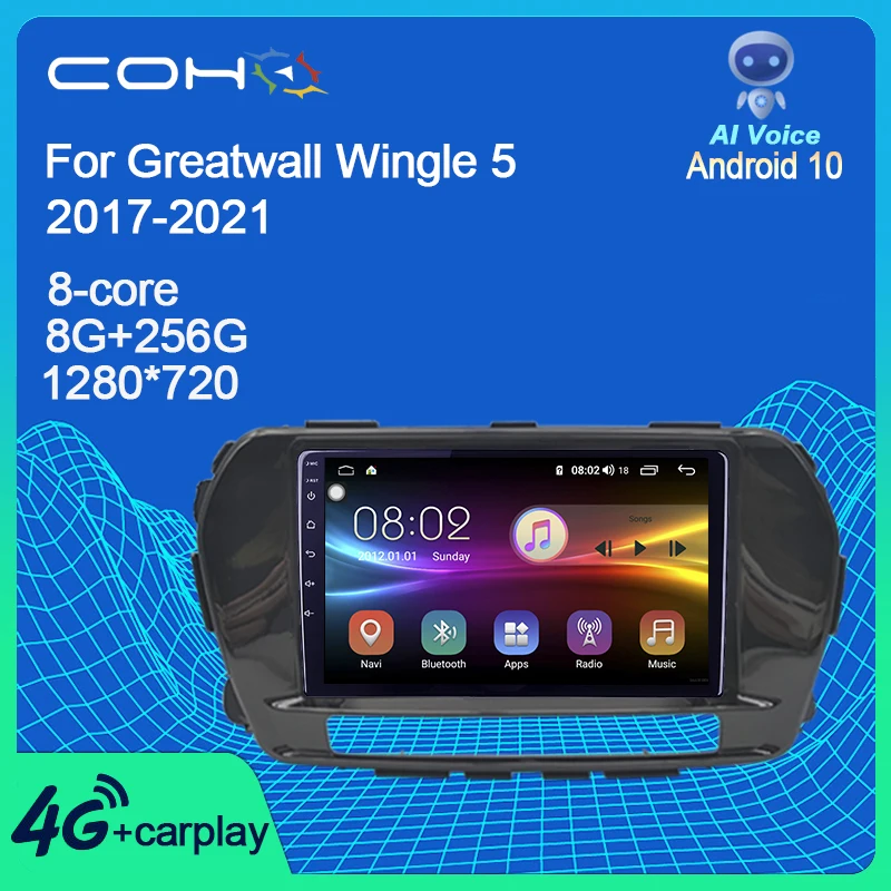 

COHO Для Greatwall Great Wall Wingle 5 2017-2021 Android 10 4G Автомобильный радиоплеер навигация GPS Octa Core 6 + 128 радио мультимедиа