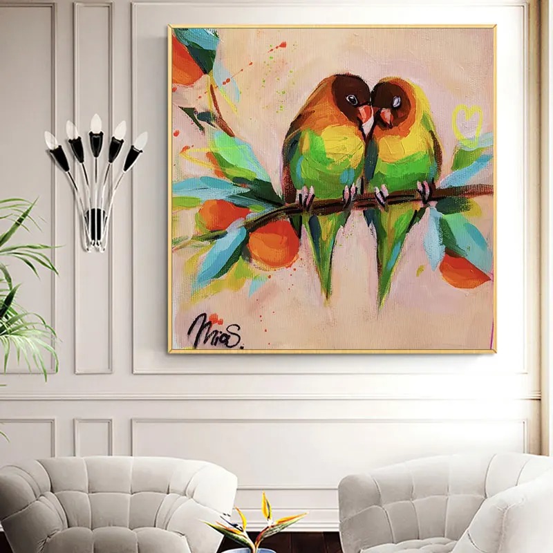 

Абстрактная красочная животная картина птица кролик холст живопись стена искусство современный постер и печать на фотографиях