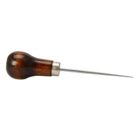 fenrry 1pcs sewing awl stitching awl wooden handle awls leather working tools sewing craft for leather shoemaker canvas repair