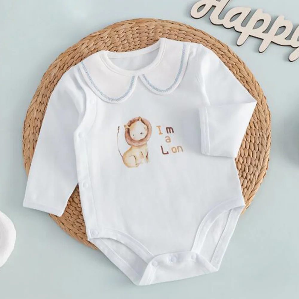 Детское боди с длинным рукавом и цветочным принтом весна-осень-зима Одежда для