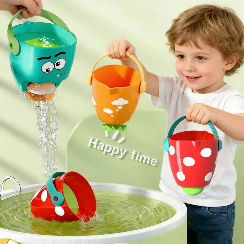 Фото Игрушки для купания малышей: мини-ведро с функцией подачи воды, пляжные игрушки, игрушки для душа, насадка-лейка для ванны, подарки для малышей №3