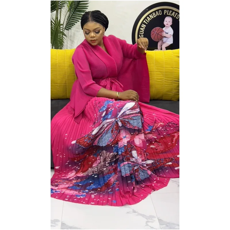 Мусульманский новый комплект с юбкой больших размеров принтом бабочки