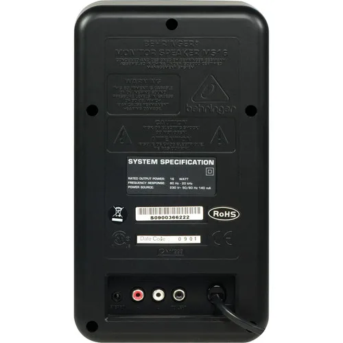 Студийные мониторы и сабвуферы Behringer MS16 (Пара) 2-полосная мониторная система (пара