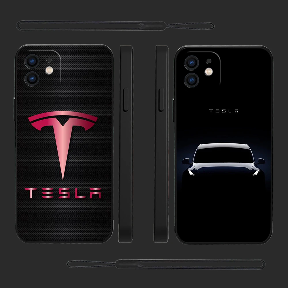 

New Energy Car Teslas Phone Case For Xiaomi Redmi Note 12 11 11T 10 10S 9 Pro Plus 10C 9A 9C K40 K50 K60 4G 5G With Hand Strap