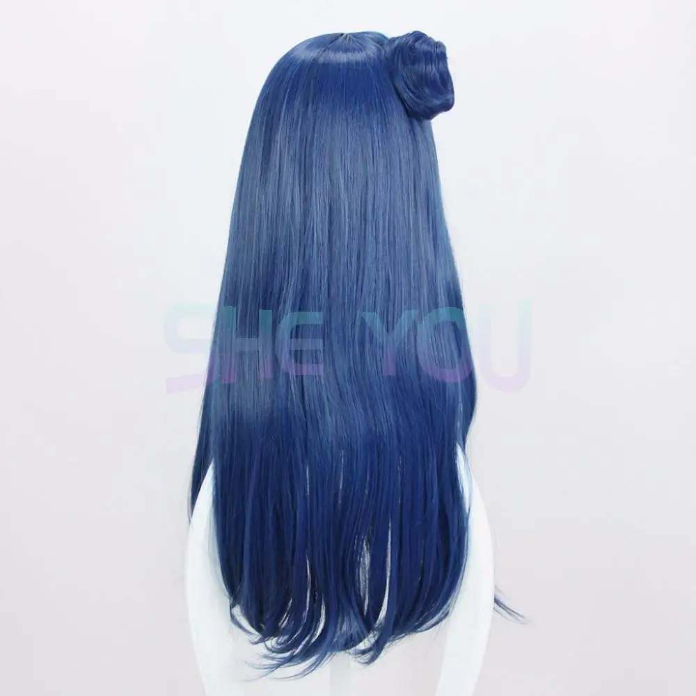 80 см Love Live! Солнечный свет! Длинный синий термостойкий синтетический парик для