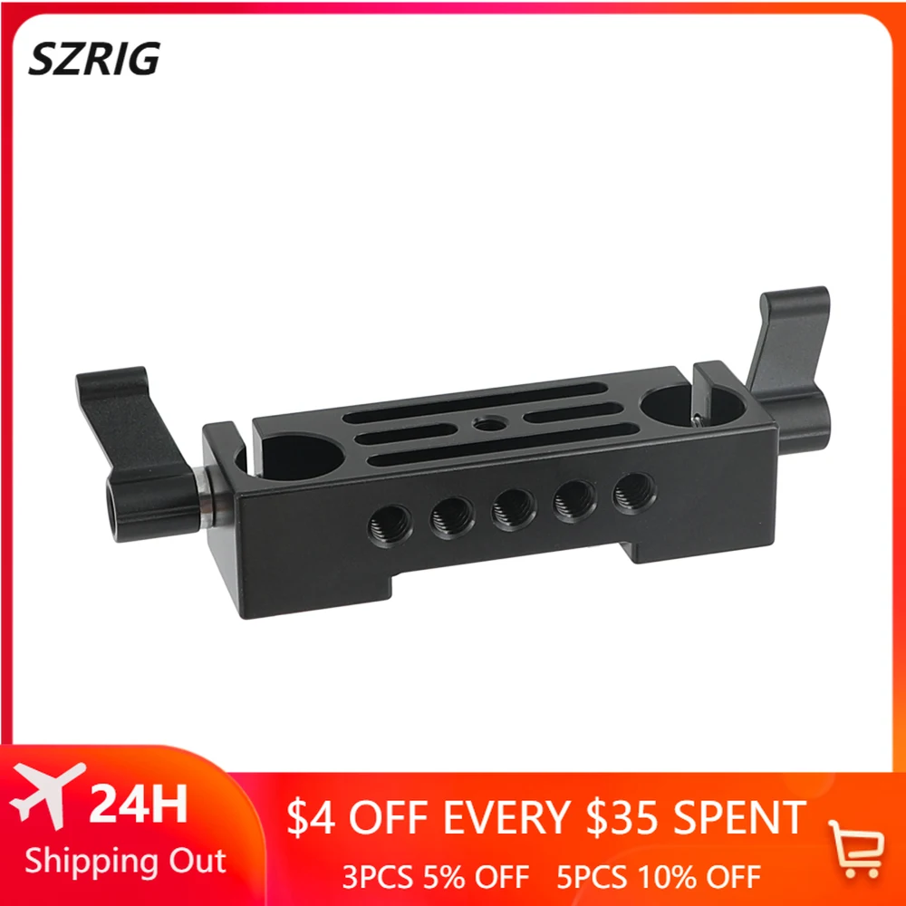 

SZRIG Double-Rod Clamp 15mm Railblock With Double Locking Knobs For DSLR 15mm Rail Rod Rig Support System