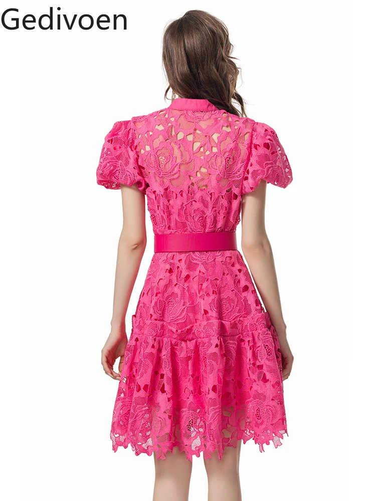 Женское платье с цветочной вышивкой Gedivoen летнее модельное дизайнерское мини