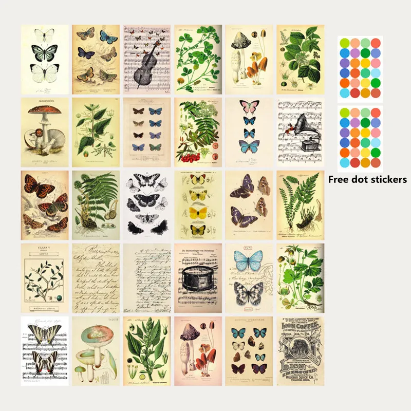 30 шт./компл. Ins скандинавский ретро настенный декор наклейки для фотокарточек